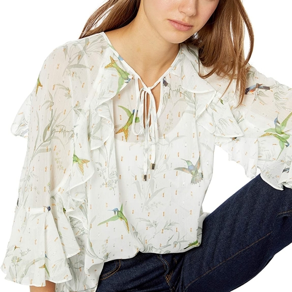 Ted Baker Tops - 🔥LAST 1🔥NWT TED BAKER SHEER HUMMINGBIRD BLOUSE